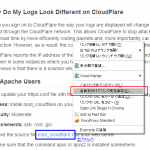 CloudFlare Webアクセスログの接続元を直すの巻