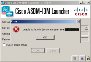 [Cisco]ASDMで「Unable to launch device manager from」のエラーで接続できないならこれを試せ！の巻 ...